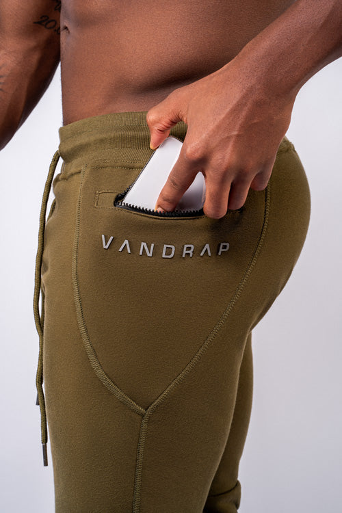 Vandrap-Side-Pocket-Jogginghose-Dunkel-Gruen-Seitliche-Tasche-Detail